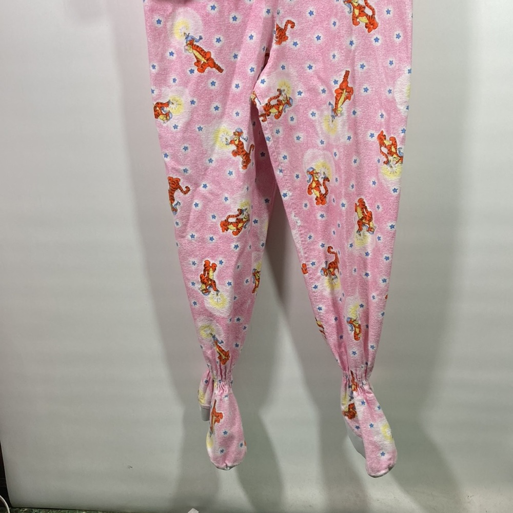 Pooh One Piece Button Front Elastic Ankle Long Sleeve Pajamas w Feet  Size M - Picture 2 of 9